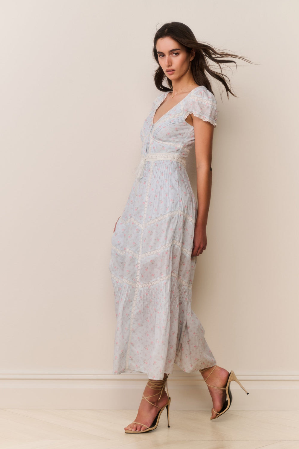 Aurela Floral Cotton Midi Dress