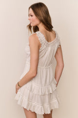 Zayan Heart Eyelet Cotton Mini Dress