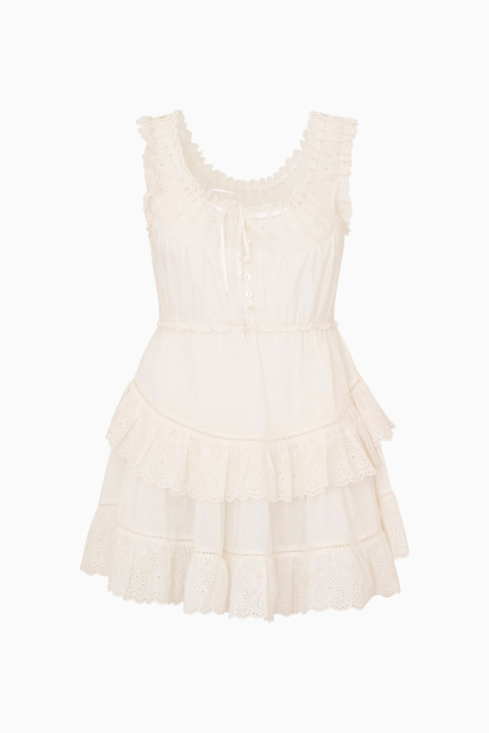 Zayan Heart Eyelet Cotton Mini Dress