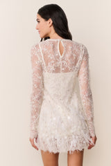 Alouetta Embellished Lace Mini Dress