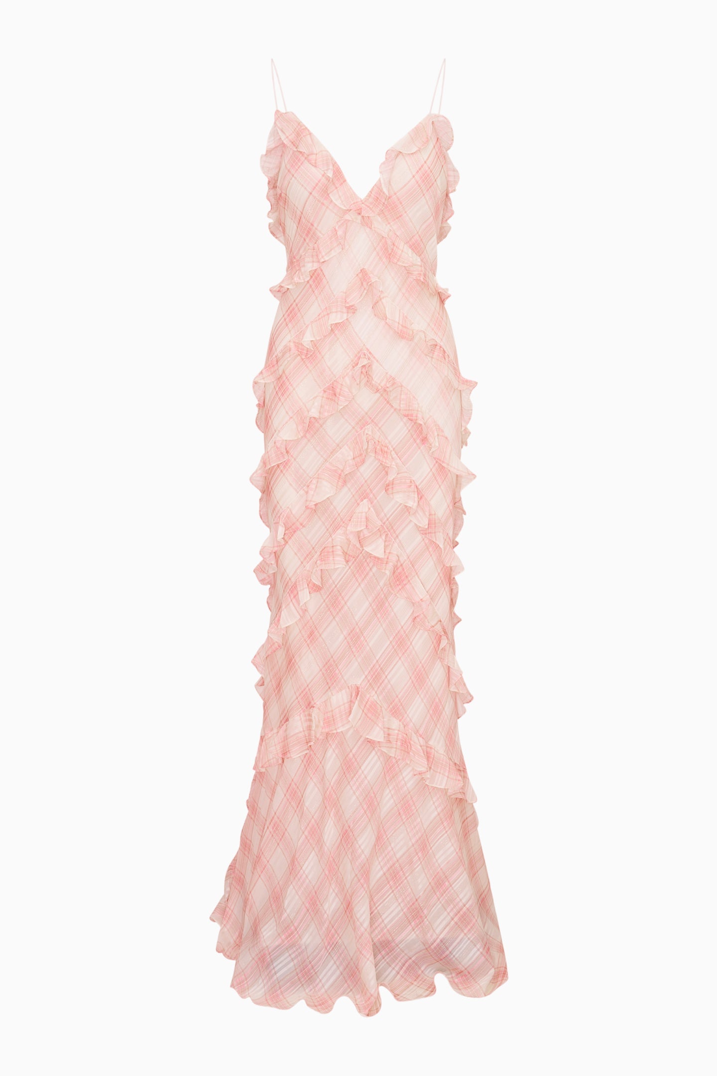 Ellietta Tartan Ruffle Maxi Dress
