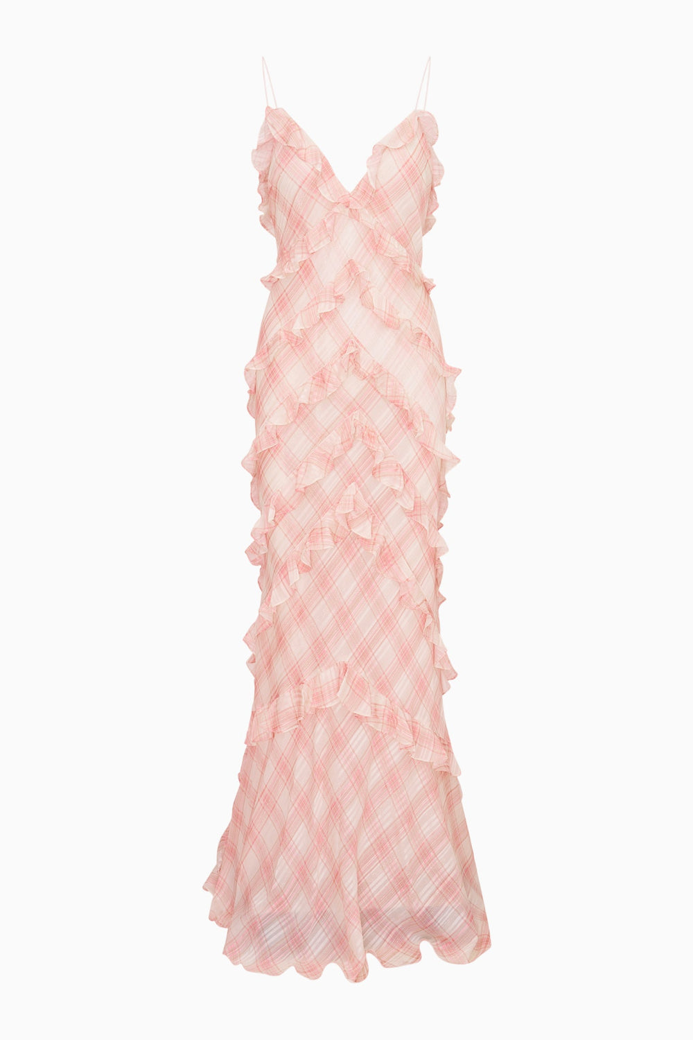 Ellietta Tartan Ruffle Maxi Dress