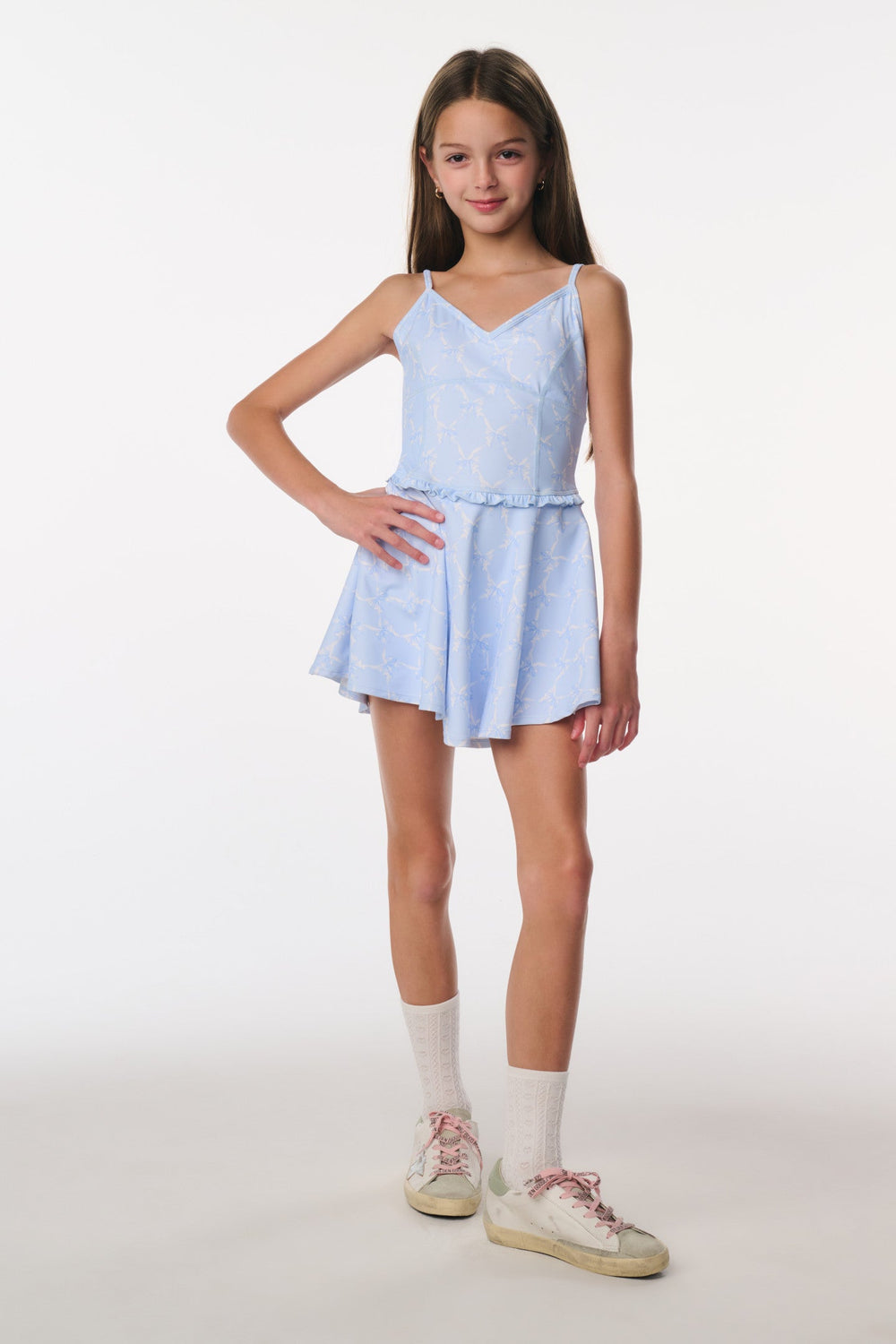 Tween Sariah Bow Print Active Dress