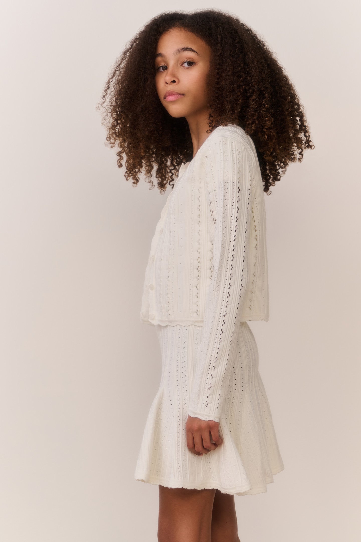 Tween Emlynn Stretch Pointelle Cardigan
