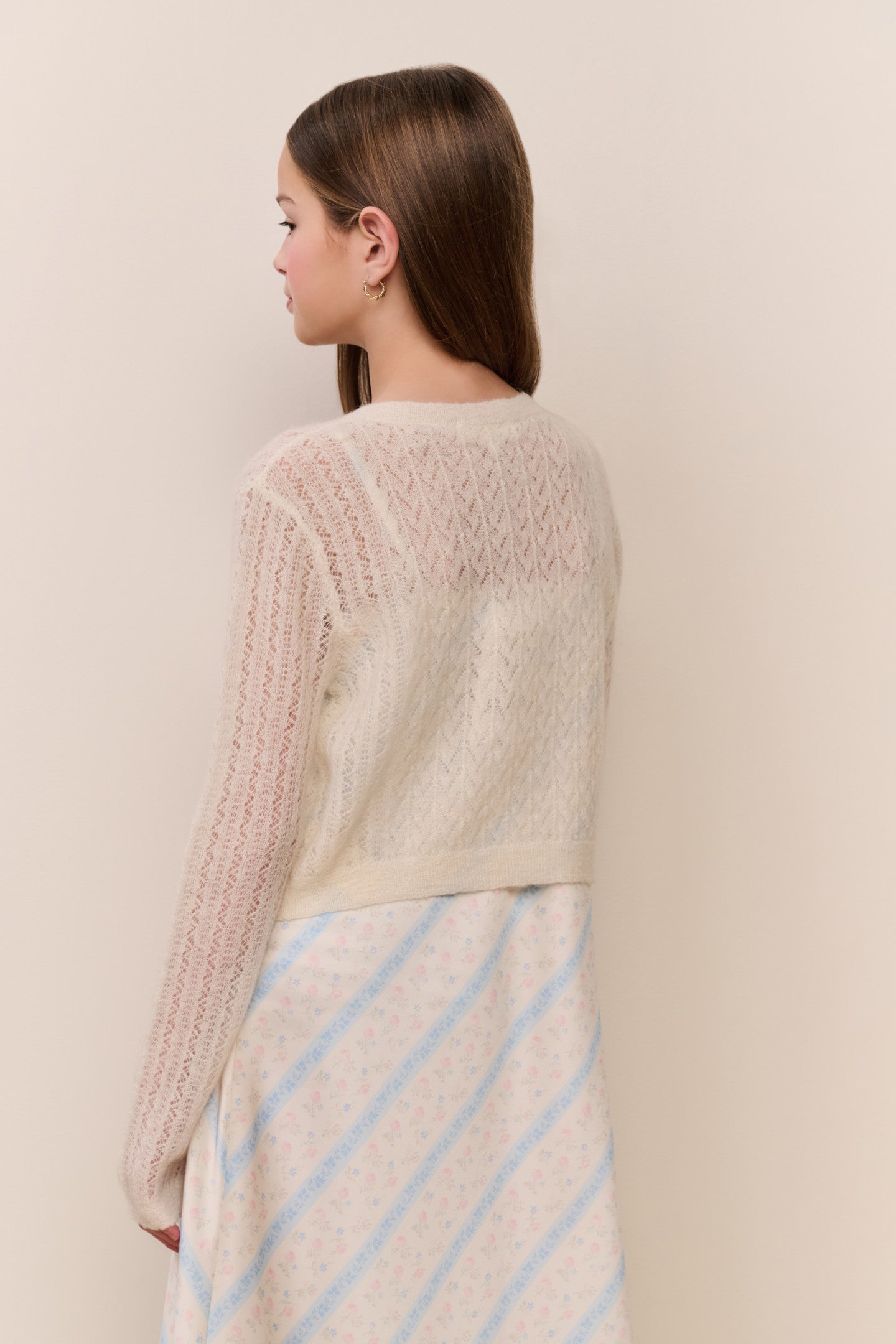 Tween Kena Alpaca-Wool Pointelle Cardigan