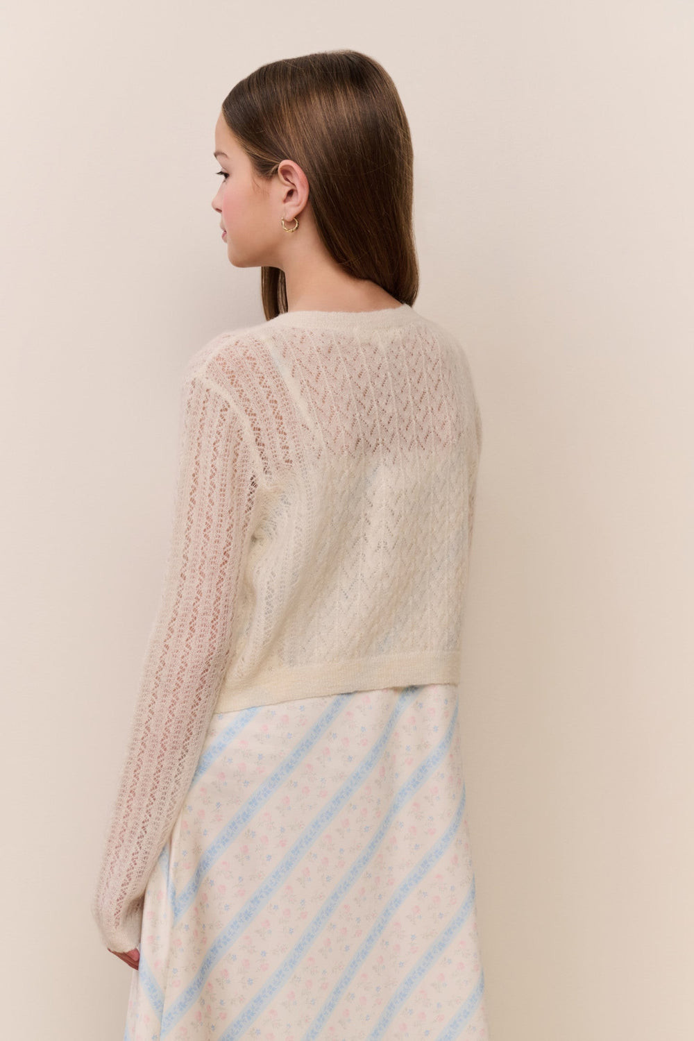 Tween Kena Alpaca-Wool Pointelle Cardigan