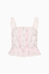 Tween Jessamine Mixed Print Top