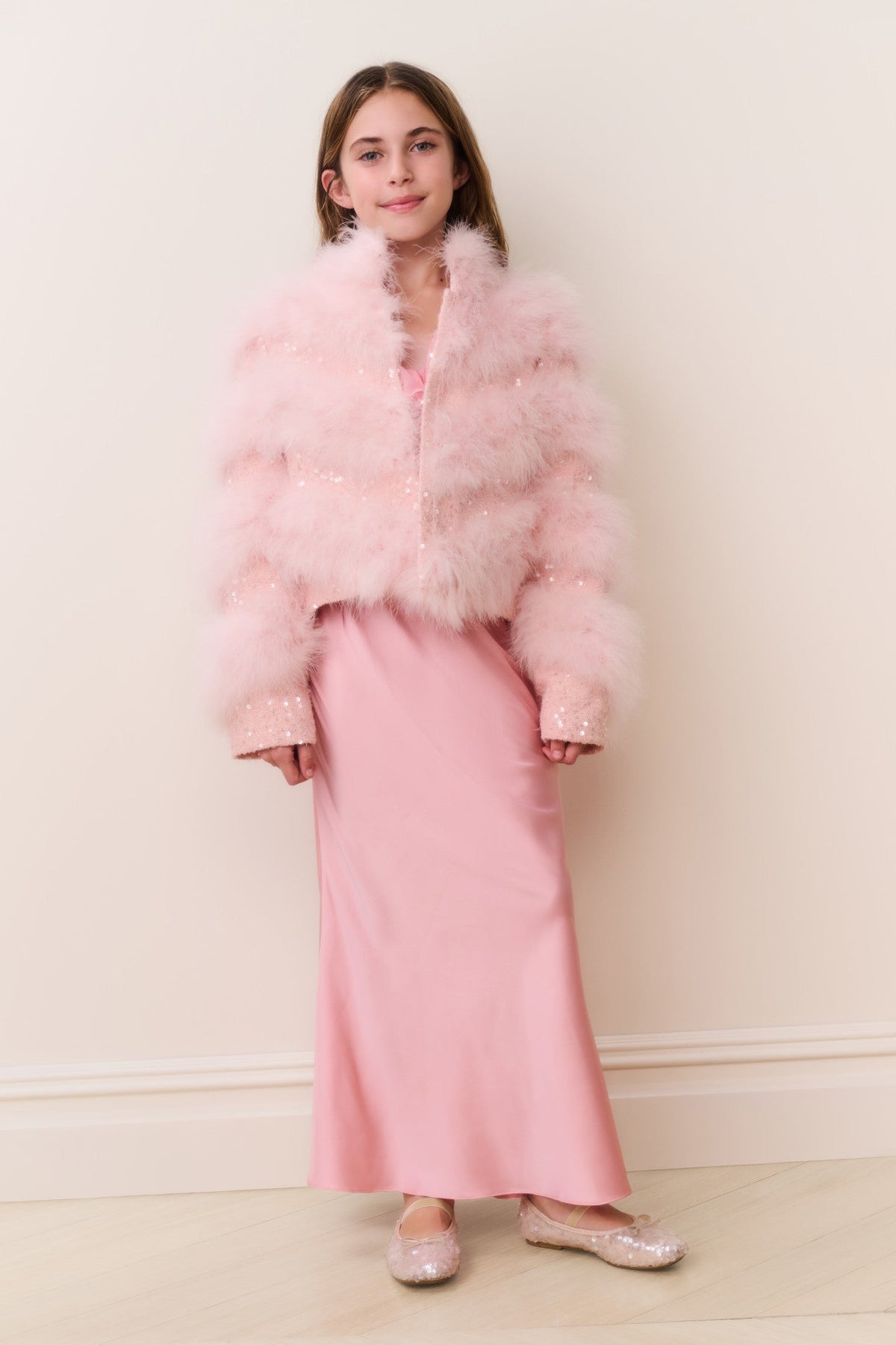 Tween Trislyn Feather Sequin Jacket