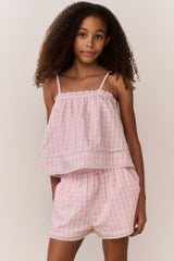 Tween Fiorella Gingham Top