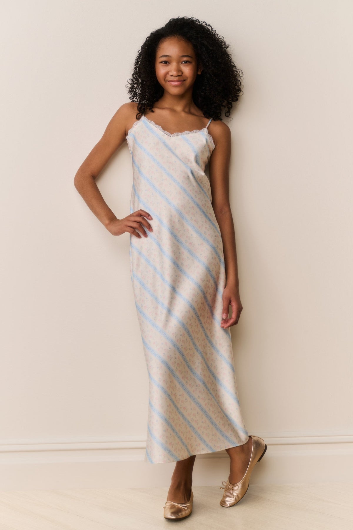 Tween Adelise Floral Stripe Maxi Dress