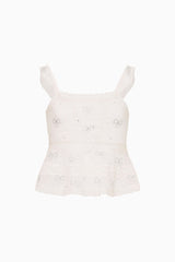 Little Girls Melsy Crystal Bow Cotton Top