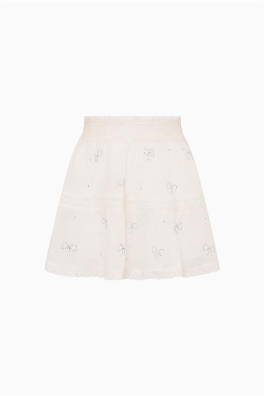 Little Girls Silano Crystal Bow Cotton Skirt