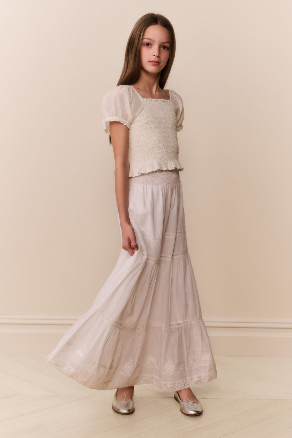 Tween Cotton Tiered Sampaio Maxi Skirt