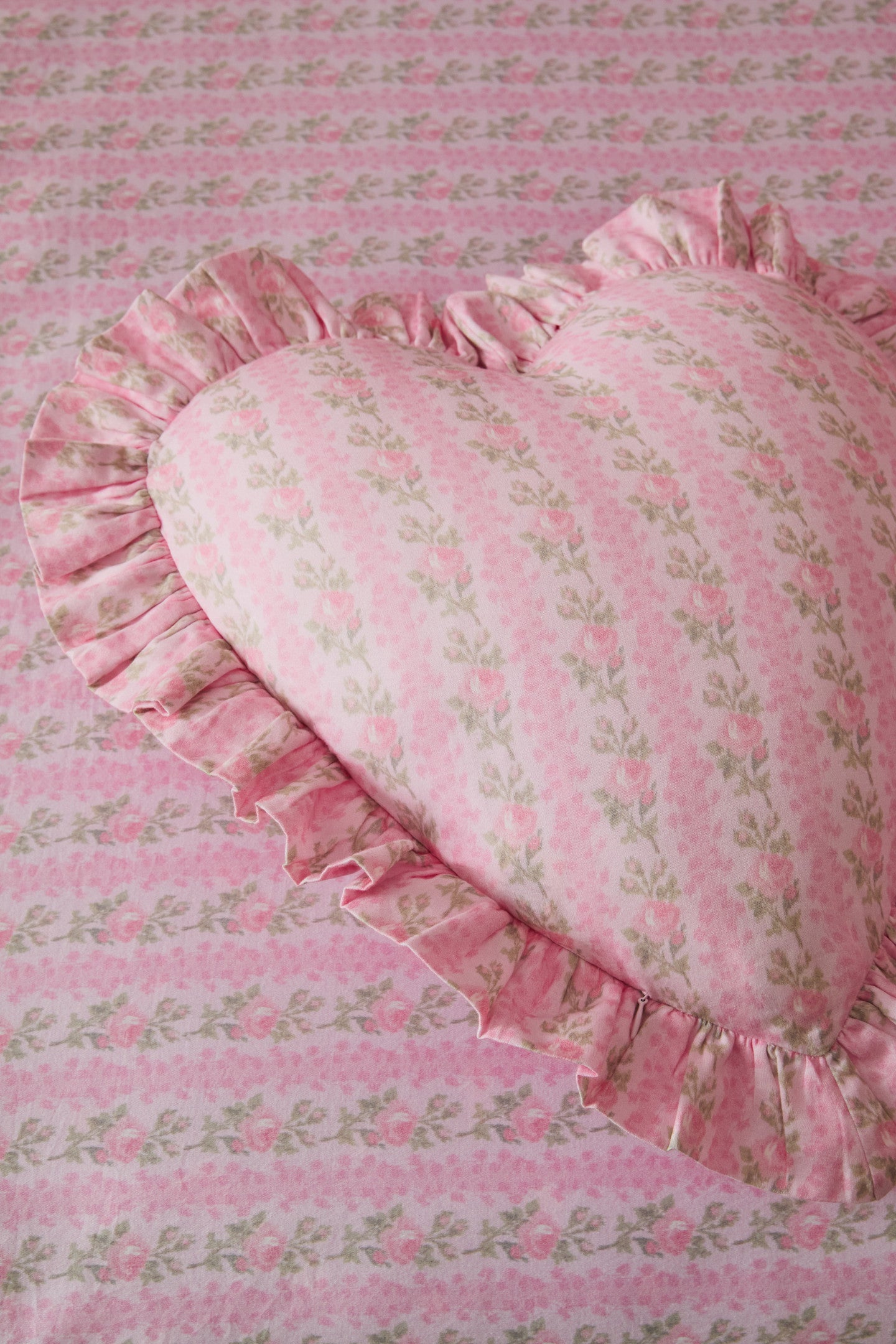 Forever In Love Ruffle Heart Pillow