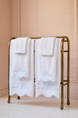 Bow-Embroidered Bath Towel