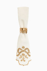 Heirloom Gold Bow Napkin Ring Set - Set Of 4