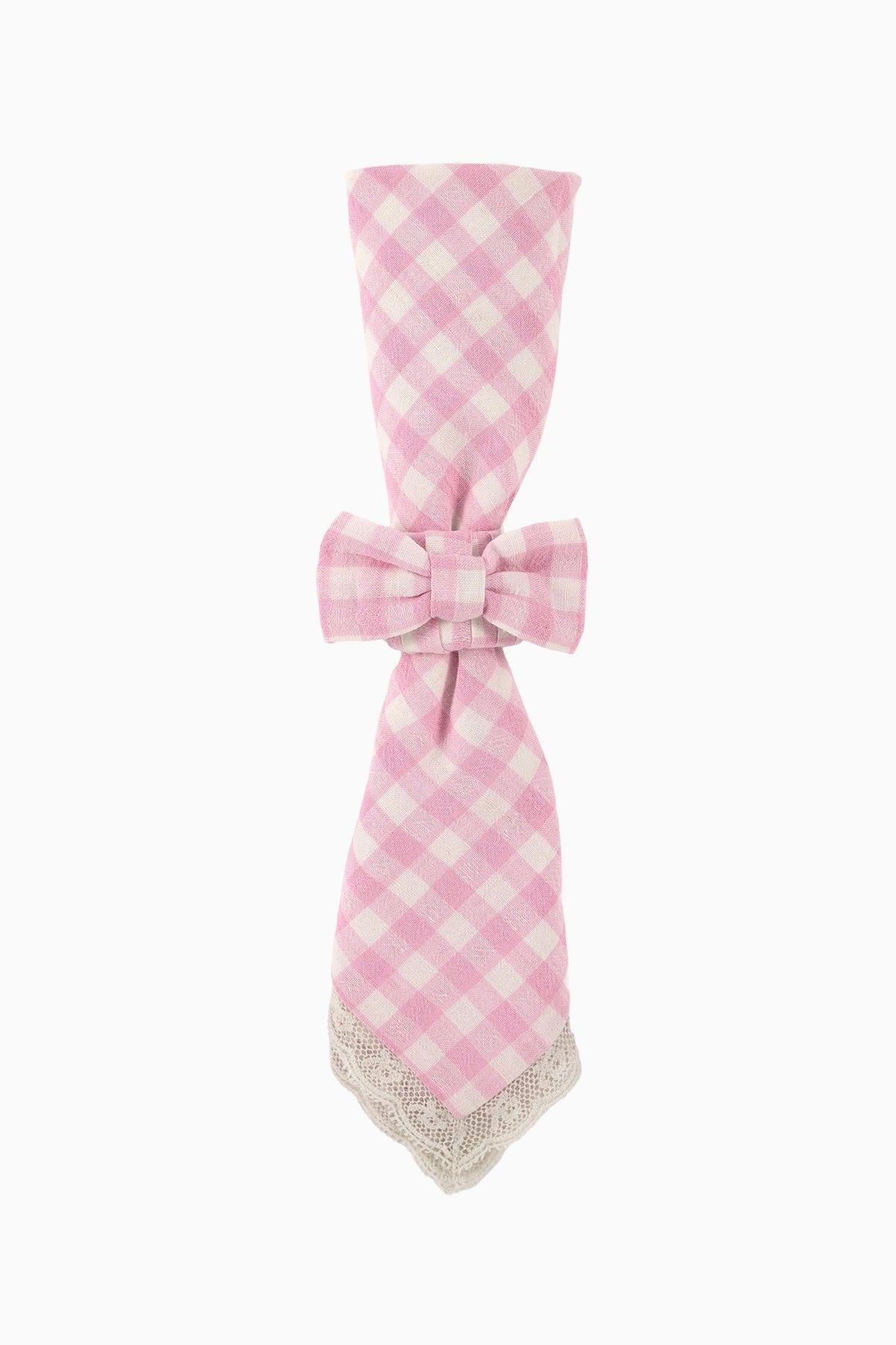 Yarn Dye Gingham Bow Napkin Rings - Set of 4