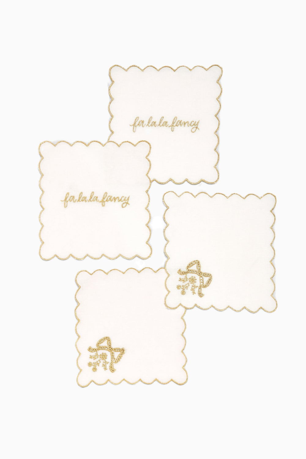 Gilded Bow Cocktail Napkins - Set Of 4