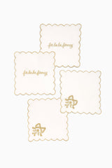 Gilded Bow Cocktail Napkins - Set Of 4