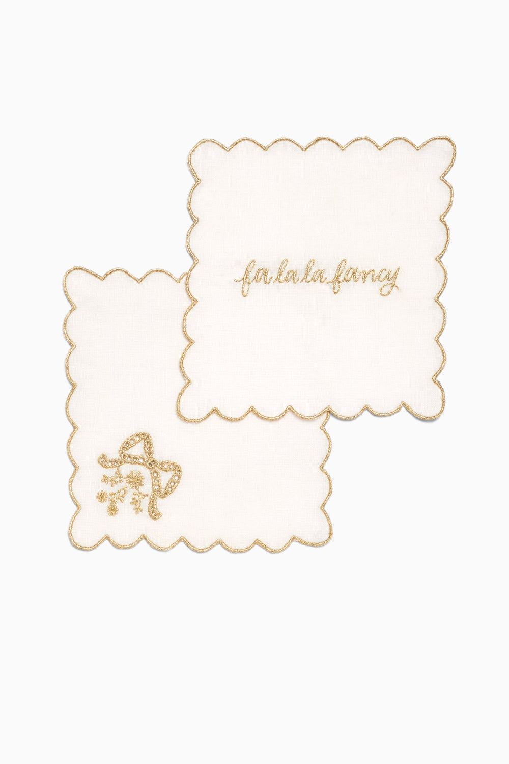 Gilded Bow Cocktail Napkins - Set Of 4