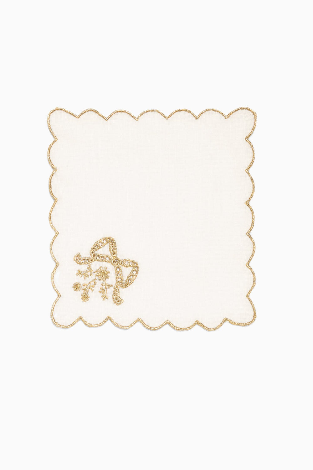 Gilded Bow Cocktail Napkins - Set Of 4