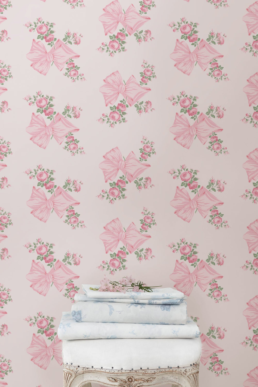 Rosa Beaux Pink Mint Standard Wallpaper